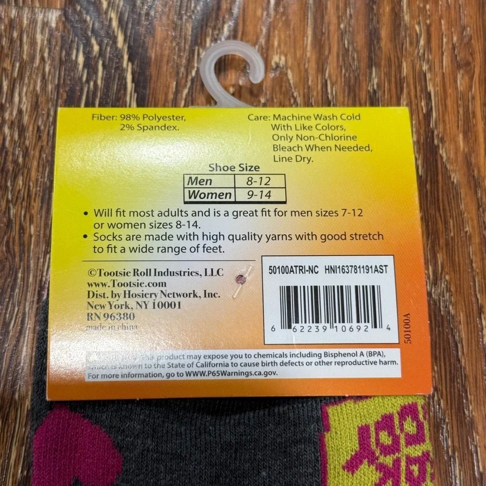 Sugar Daddy Candy Crew Socks Gray Pink I Love My Sugar Daddy Tootsie Roll NWT